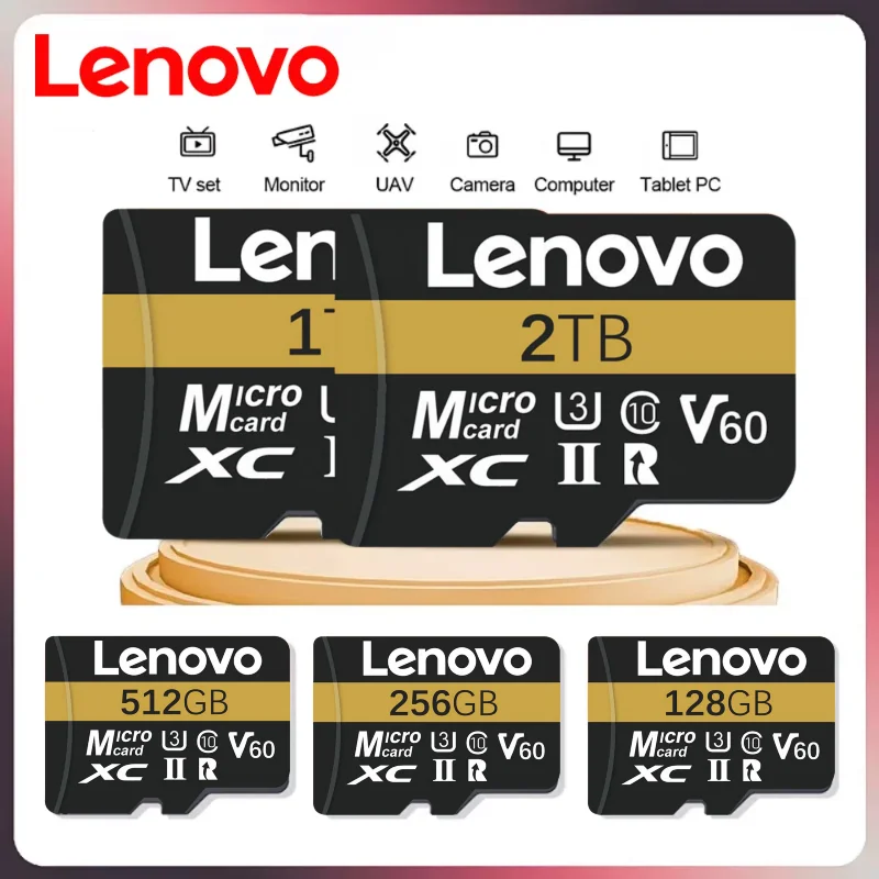 

Lenovo 2TB Memory Card 1TB High Speed Full HD Video Card 512GB MINI SD Card 256GB 128GB 64GB Micro SD Card For Phone/Tablet/PC