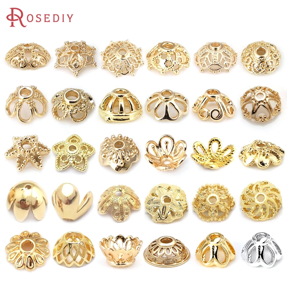 18K Gold Color Brass Beads Caps Tassel Caps High Quality Diy Jewelry Making Supplies Necklace Earrings Accessories