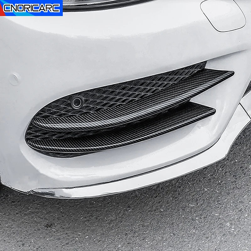 

Front Fog Lamp Strip Air Intake Grille Slats Cover Decorative Trim For Mercedes Benz C Class W205 2015-18 Exterior Car Accessory