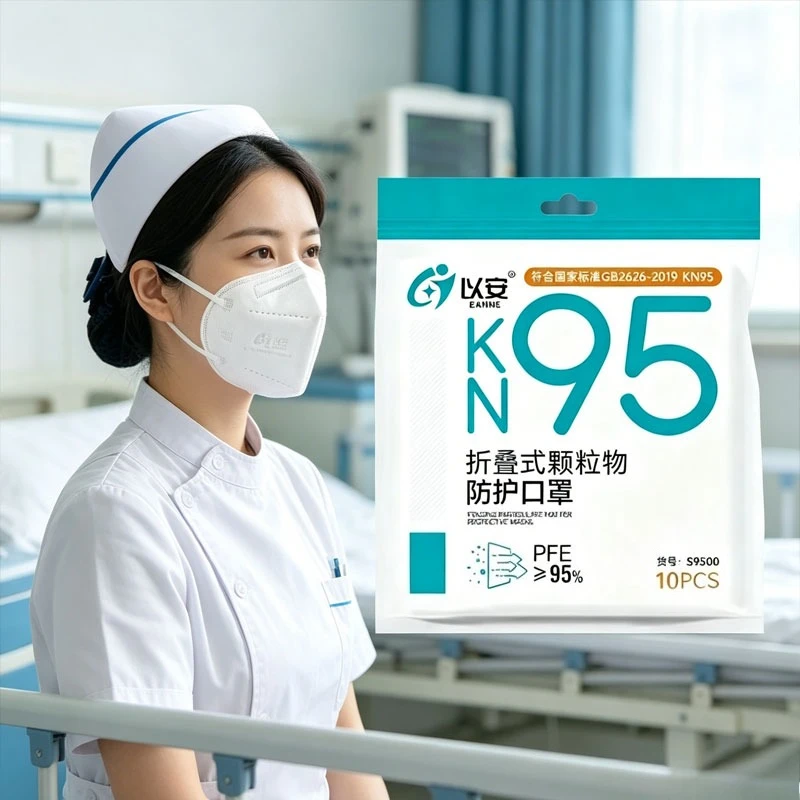 10pcs KN95 Standard Non-woven Protective Mask Disposable Mask for Workplace Public Areas Breathable Mask with Adjustable Seal