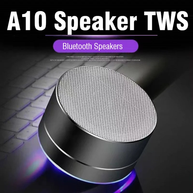 Metal Alloy Wireless Bluetooth Speaker A10 Mini Portable Outdoor Cannon Subwoofer Music Sound Box For Mobile Phone TF SD Card PC