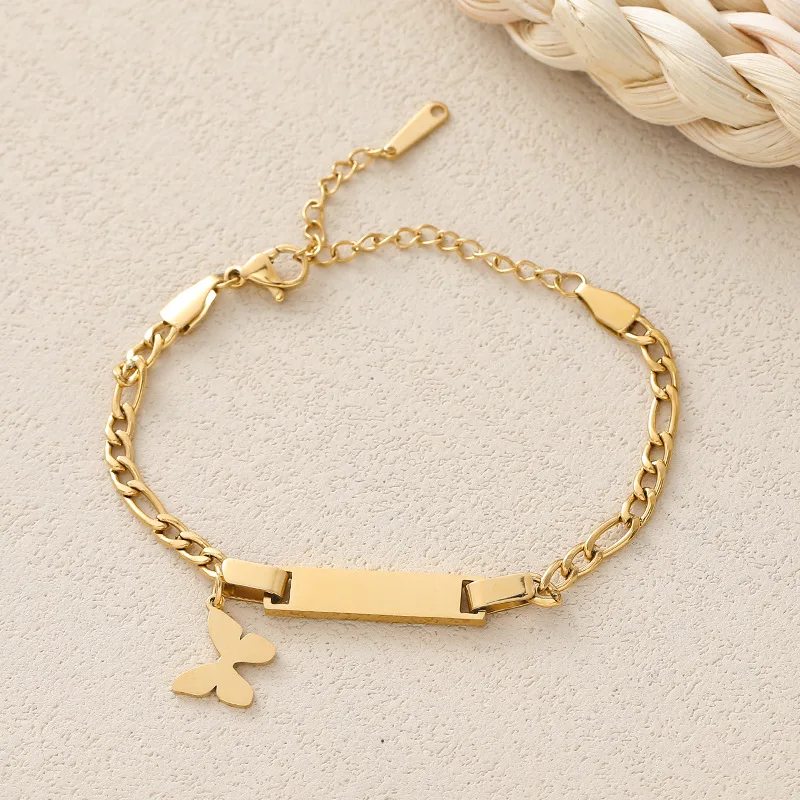 10Pieces Stainless Steel Unisex Children's Engraved Bracelet with Unique and Fashionable Design Jewelry Bracelet Valentine's Day