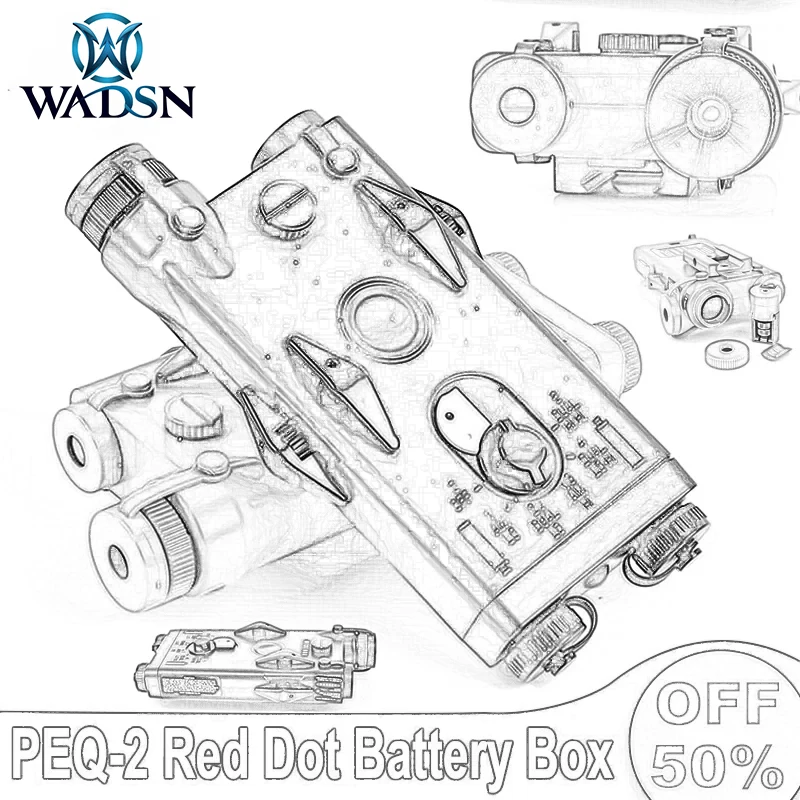 WADSN PEQ2 Red Dot Laser Nylon AN Peq Sight PEQ15 Indicator Battery Box Dummy Tactical Hunting WeaponScout Light For CS Wargame