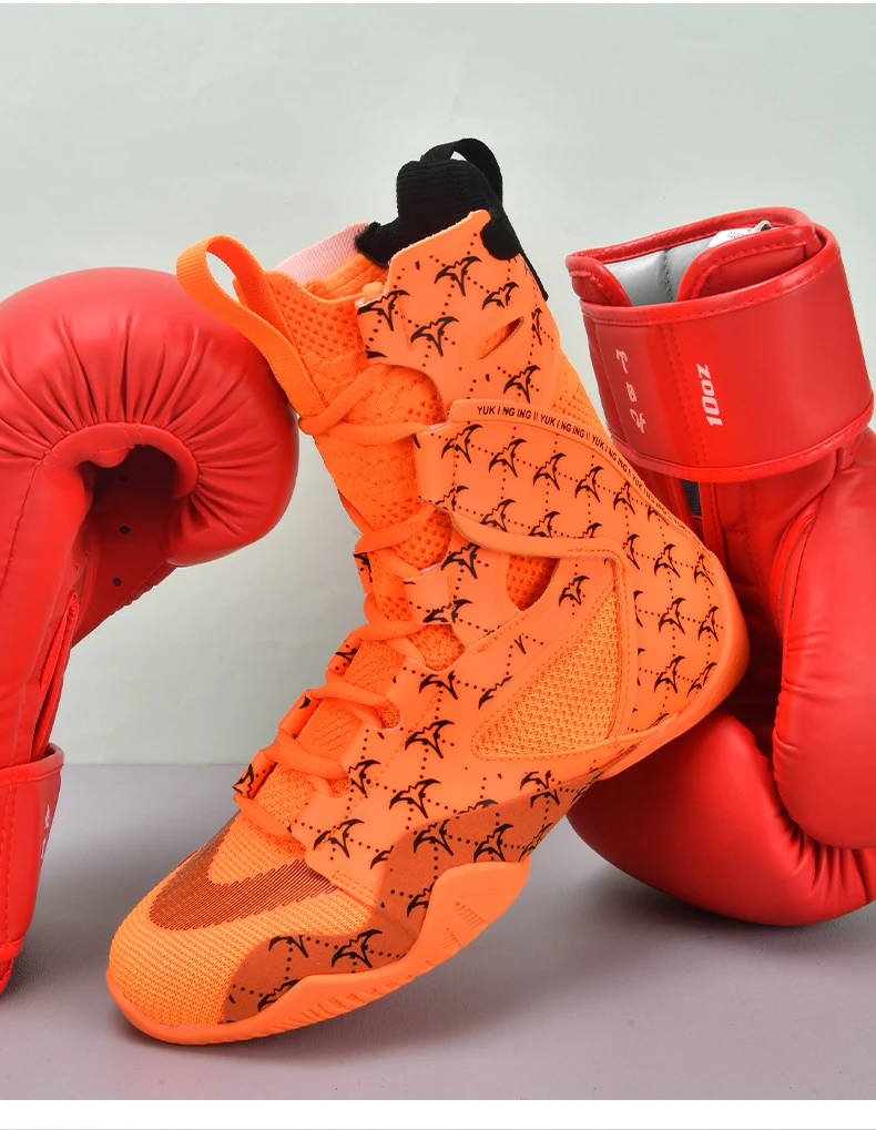 Herren Rutschfeste Boxschuhe Komfortable Kampf- und Ringkampfschuhe Leichtgewichtige Übergrößen High-Top Professionelle Ringerschuhe für Training – Detail 10