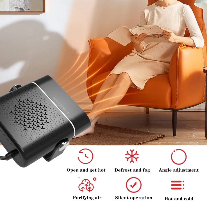 Heater Indoor Fan Fans for Cars inside The  Dryer Portable Auto Durable Windshield Defroster Adjustable