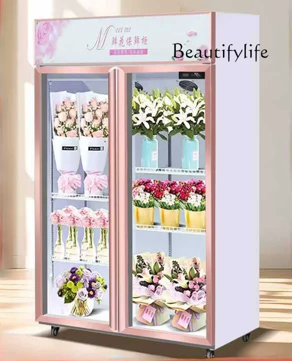 Commercial Flower Refrigerated Display Cabinet Bouquet Display Air Cooled Refrigerator