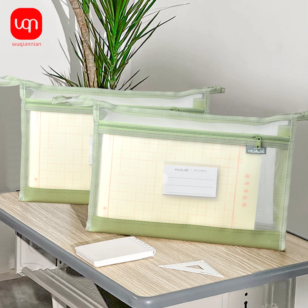 Borsa per documenti con cerniera in rete Cartelle per documenti con cerniera formato A4 Cartelle per buste in plastica per forniture per ufficio scolastico Tasca per file