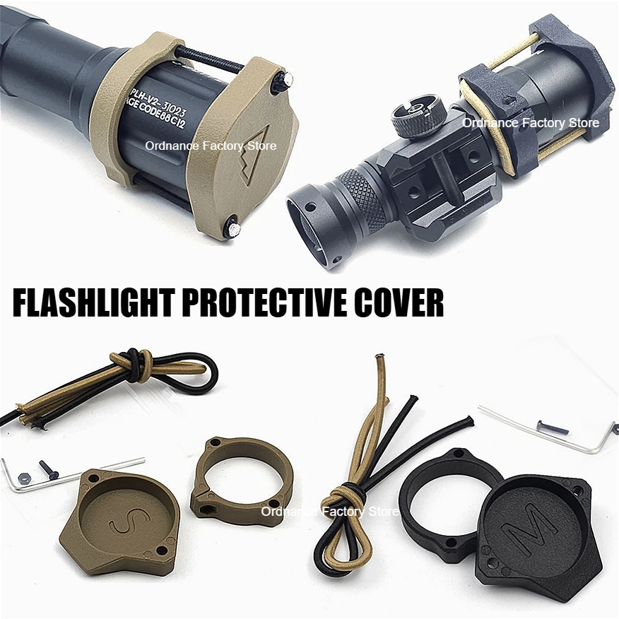 Flashlight Protective cover Weapon Light Front Lens Cap for M300 M600 M952V M951 Modlite Scout Light Protector