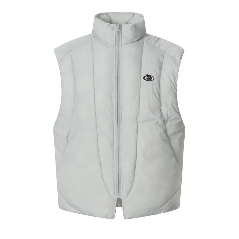 قميص قصير شتوي للرجال عالي الجودة فضفاض غير رسمي متعدد الاستخدامات بدون أكمام، سترة قطنية سميكة بنصف ياقة عالية، سترة سترة #4