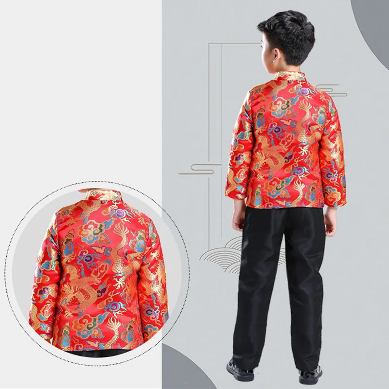 Kids China Dress Of The Tang Dynasty Chinese Traditional Garments Jacket Costume Pants For Children Boy Girl Clothing