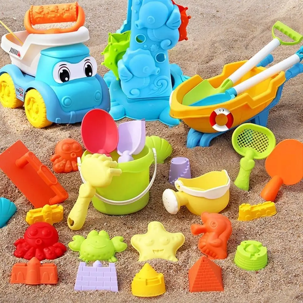 Summer Sand Shovel Beach Sand Set Beach Bucket Bright Colorful Sand Water Play Kit Plastic Outdoor Sandbox Play Kit Children