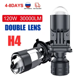 H4 Led Projector Len 120W 30000LM Auto Lamp Mini Lens LED H4 9003 HB2 Bulbs Headlight Car Led Bulb Motorcycle High Low Beam