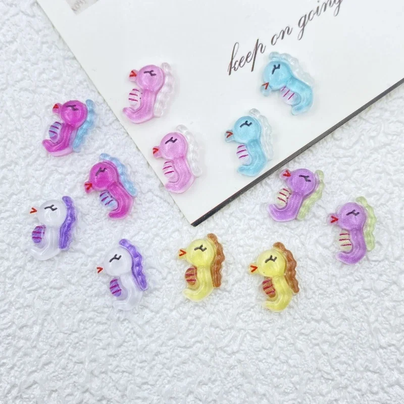 50PCS cute mini seahorse nail art gemstone flat back rhinestone figurine appliqué DIY scrapbook accessories decoration