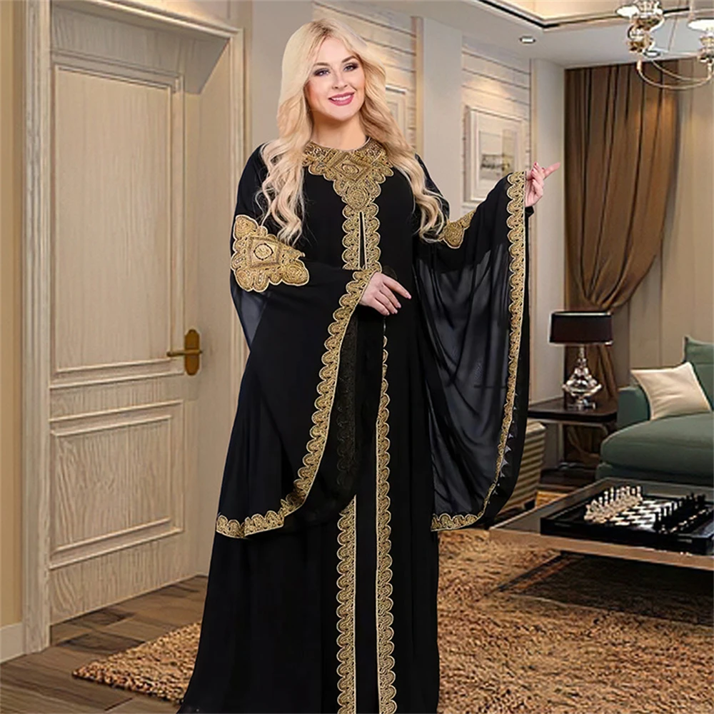 2024 Eid Ramadan Jalabiya Embroidery Abaya for Women Marocain Dubai Kaftan Islamic Clothing Turkey Robe African Dresses Djellaba