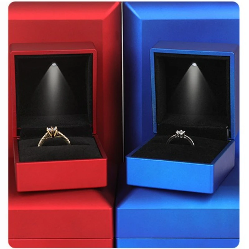 LED Ring Box for Wedding & Engagement Rings, Gift Packaging