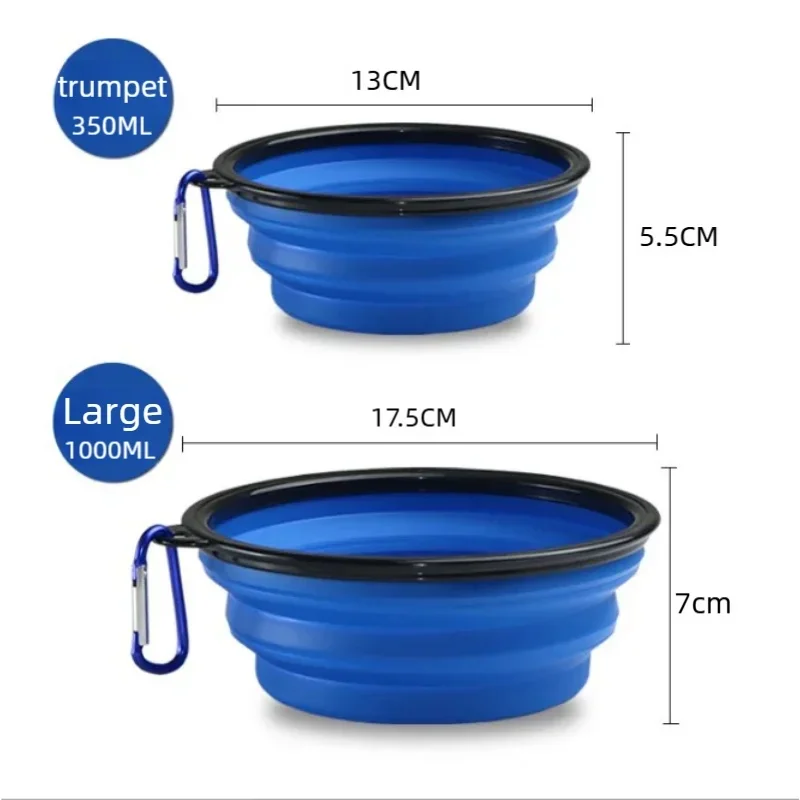 Folding Portable Silicone Dog Feeder Bowl 2-in-1 Pet Dispenser for Outdoor Travel Food And Water Container for Dogs And Cats view 6
