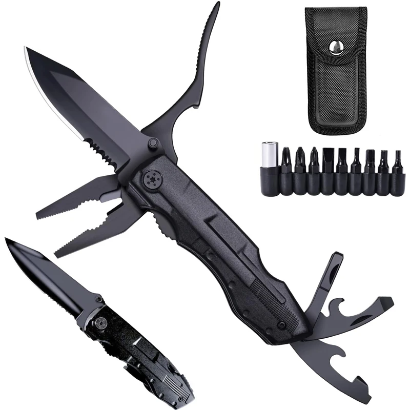 

Outdoor Survival Multifunctional Folding Knife Pliers Stainless Steel Pocket Knife Camping Emergency Hand Tool Screwdriver Bits