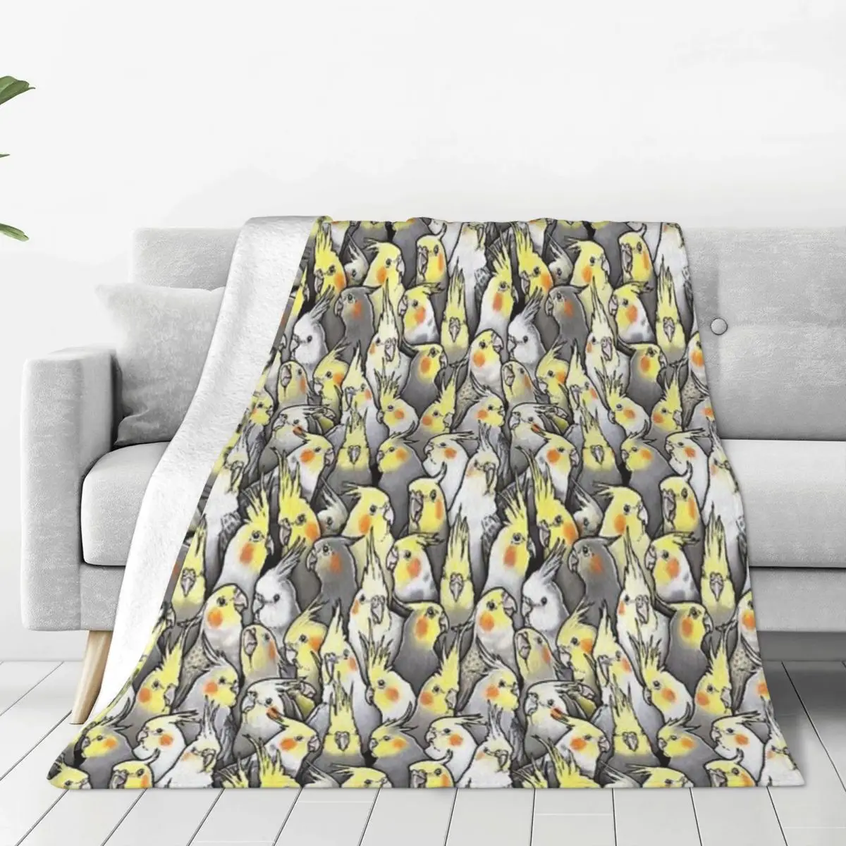 Cockatiels Durable Flannel Blanket - Easy Care Fleece Throw for Home Decor and Cozy Evenings with Family and Friends Together