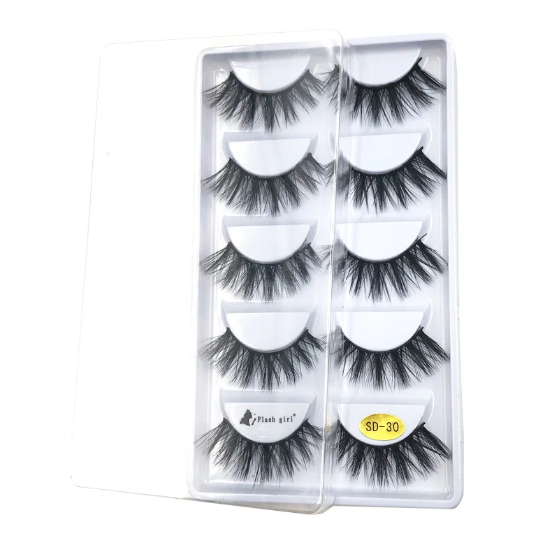 5D 濃密でドラマチックなアイラインを作るナチュラルなロングフェイクミンクまつげ、ステージメイク、誇張、カスタム倍率対応