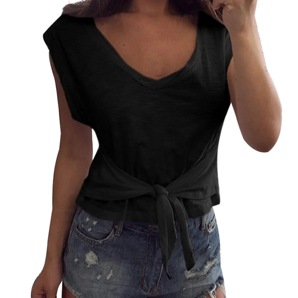 تي شيرت نسائي بياقة ort Sve تي شيرت Street Sle Slim Fit Base irt نسيج بوليستر ملون ملابس غير رسمية #5