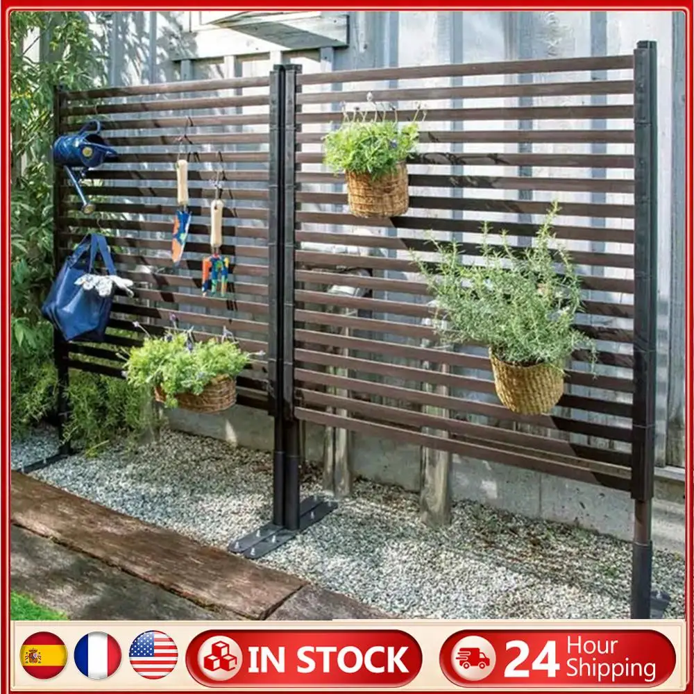 

3 Ft W X 4 Ft H Metal Privacy Fence Outdoor Privacy Screen PE-Coating Steel Pipes Fence Panel for Outside Patio Garden Backyard