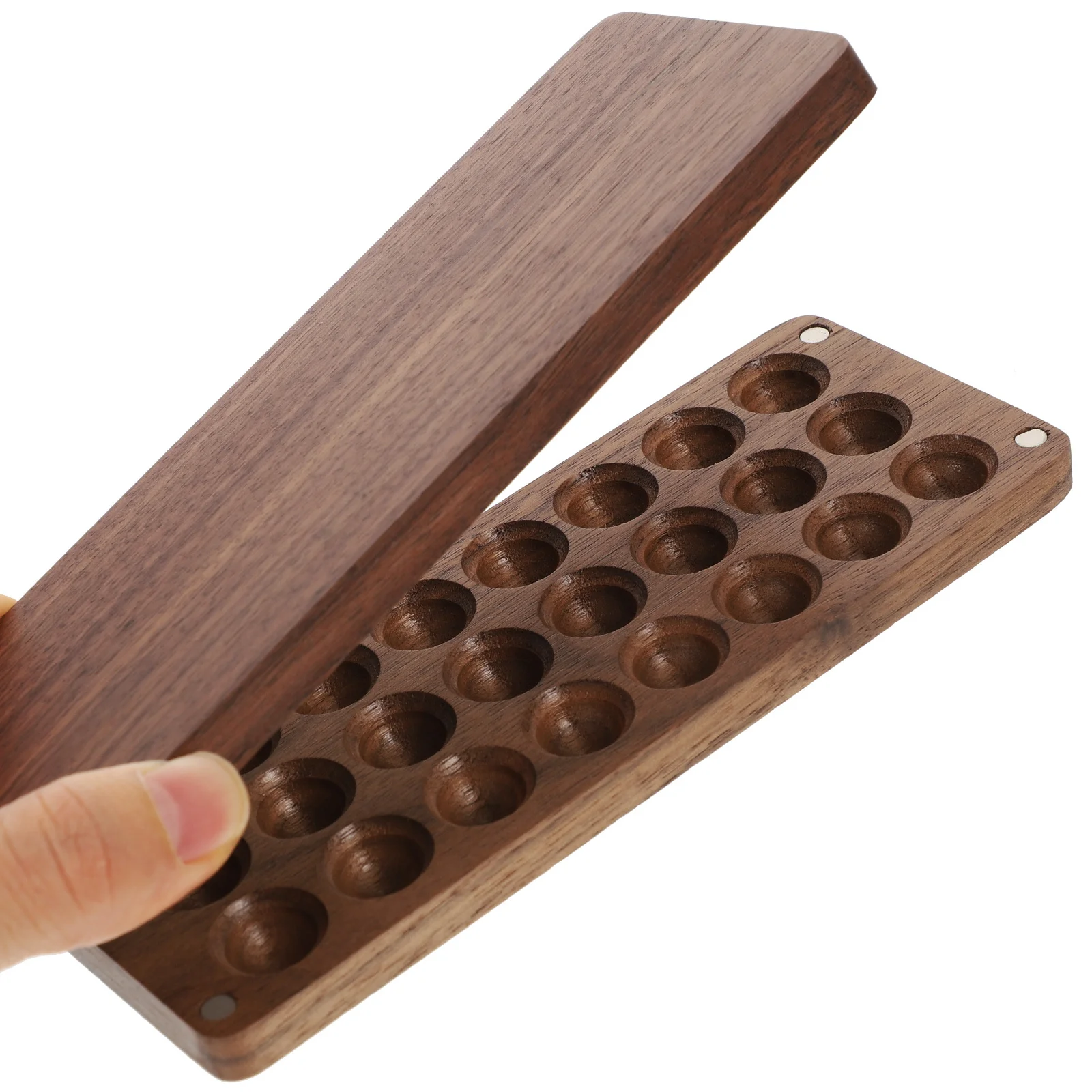 

Wooden Watercolor Pigment Box with Lid Paint Storage Case Durable Art Palette Supplies Wood Watercolor