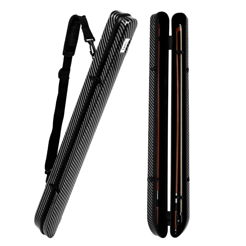Composite Fiber Violin Bow Box Moisture-proof Wear-resistant One-shoulder 2-Bow Violin Bow Case Musical Instrument Accessory
