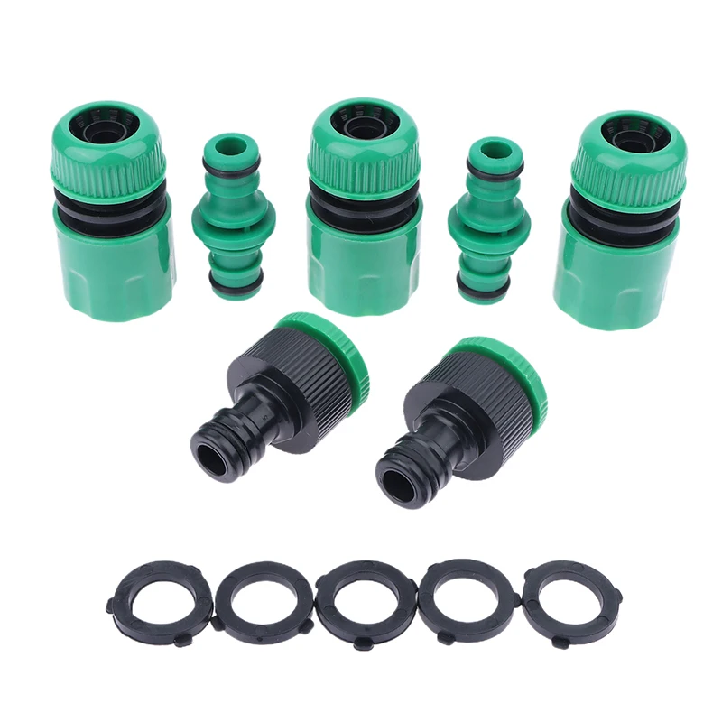 1Set Garden Watering Hose PP Quick Connector 1/2” End Double Male Hose Coupling Joint Adapter Extender Set For Garden Hose Pipe