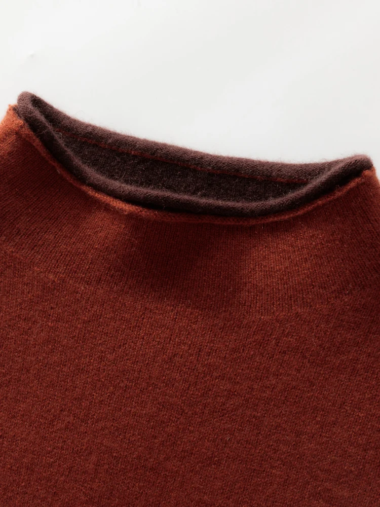 Thick Autumn Winter Pullover Solid Knitted Dress Sweater Simple  Women's 100% Cashmere Soft Warm Comfort Grace Luxury Style
