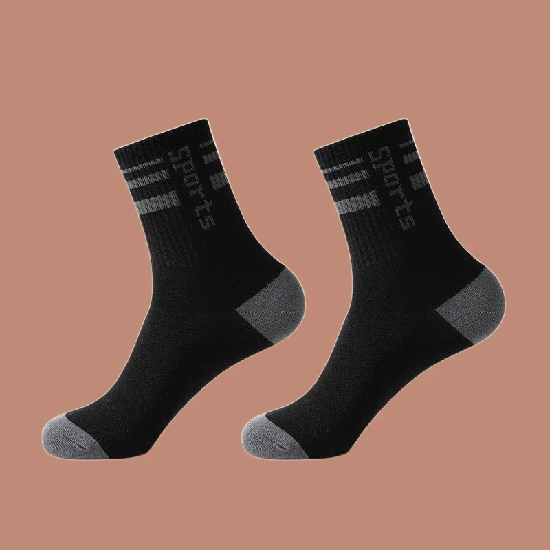 4/8 Pairs Men's Socks Spring and Autumn New Combed Cotton Sports Men's Socks Breathable Deodorant Summer Letter Middle Socks