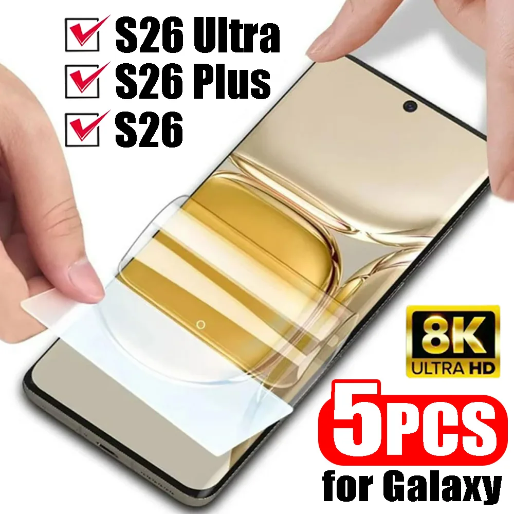 1-5Pcs Hydrogel Film Screen Protector for Samsung Galaxy S26/S26 Plus HD Full Coverage Soft Film for Galaxy S26 Ultra Not Glass