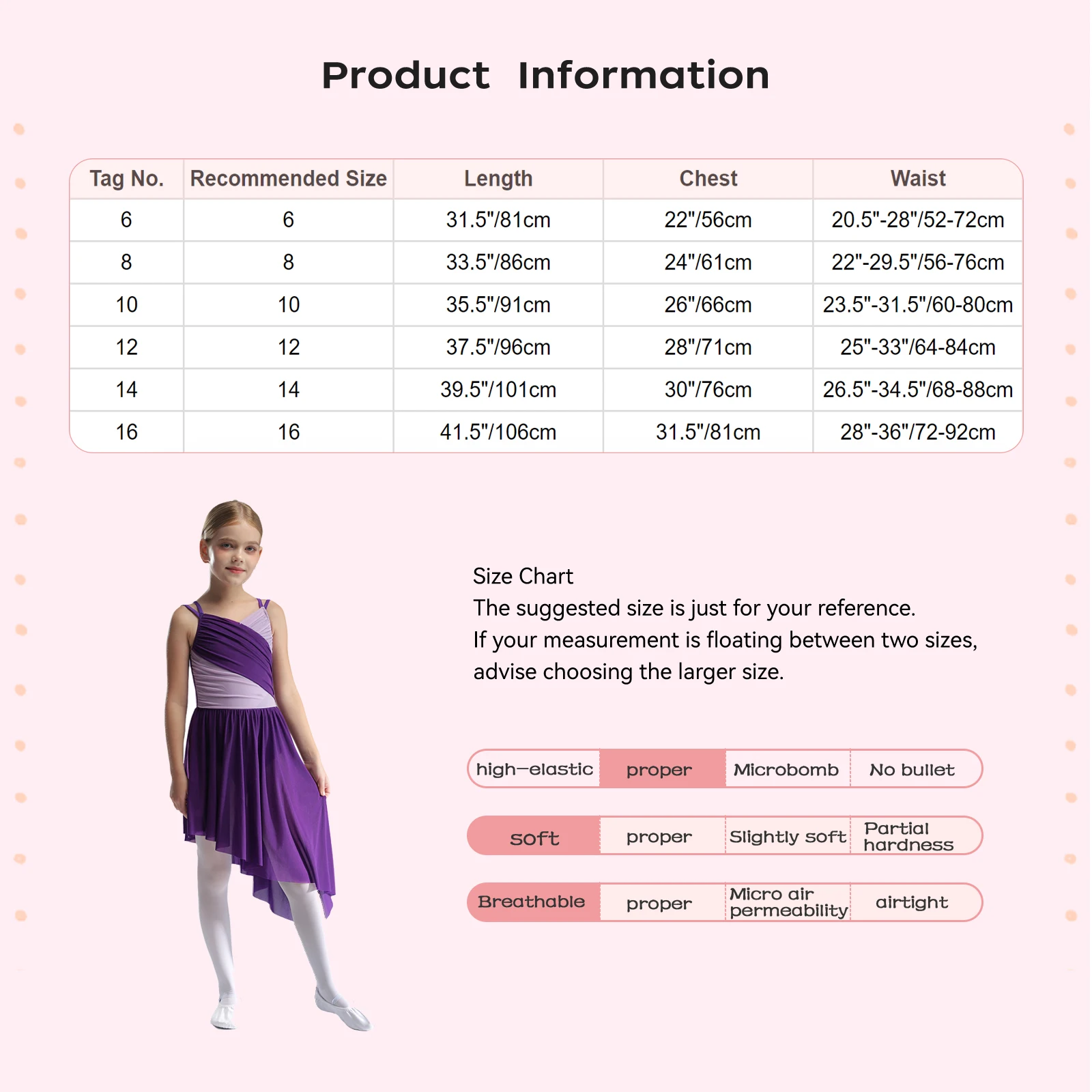 Kids Girls Ballet Lyrical Dance Costumes Sleeveless Asymmetrical Chiffon Dress Ballroom Stage Performance Contemporary Dancewear