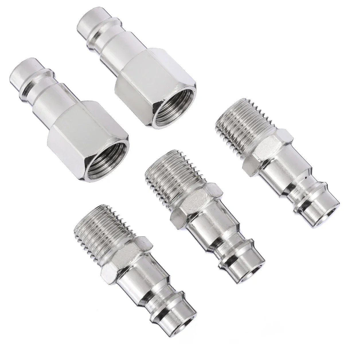5pcs Euro Air Line Hose Compressor Connector Quick Couplers Set Male/Female 1/4" BSP Thread For Hardware Accessories