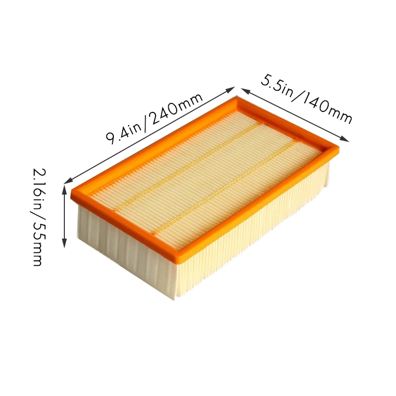 Flat Pleated Filter Flat Filter Replacement For Karcher NT 25/1 , NT 35/1 , NT 45/1, NT 55/1, NT 611 ECO Vacuum Cleaner