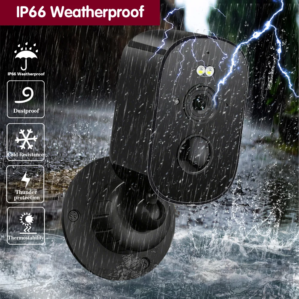 5MP Tuya Solar Wifi Camera Outdoor Color Night Vision Built in Rechargeable Battery CCTV Security Surveillance Camera Smar Life