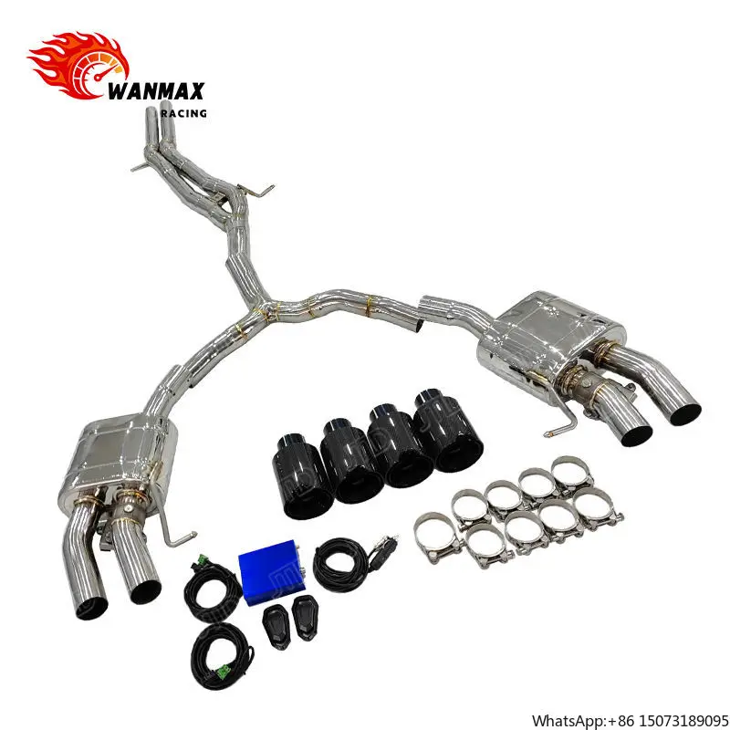 

High Quality Valved Sport Stainless Steel Mirror Polished Exhaust System with Downpipe for 2018 S5 B9 3.0 Only Catback