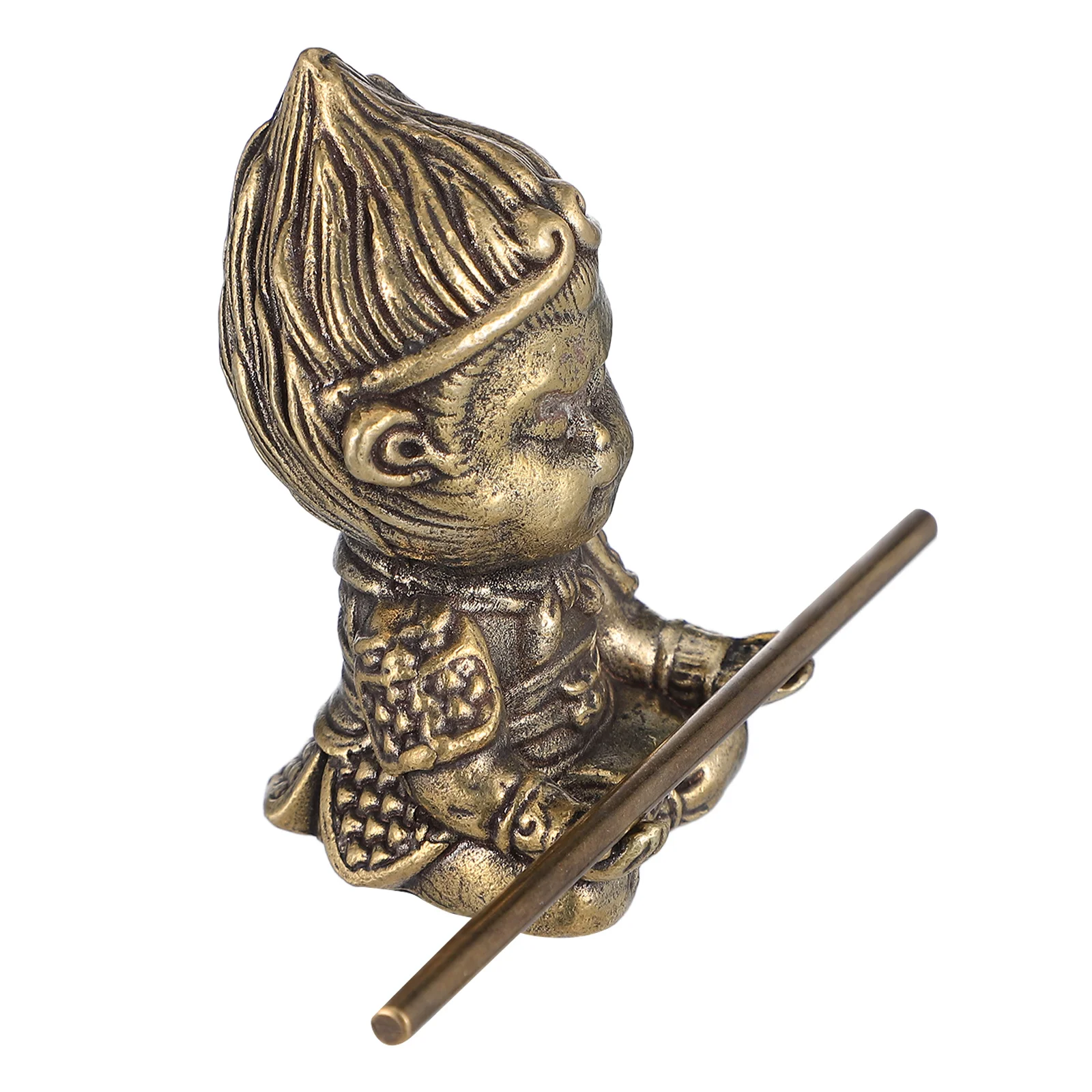 

Brass Monkey King Wukong Statue Vintage Creative Tea Table Decor Sun Wukong Desk Display Handmade Sculpture Monkey King