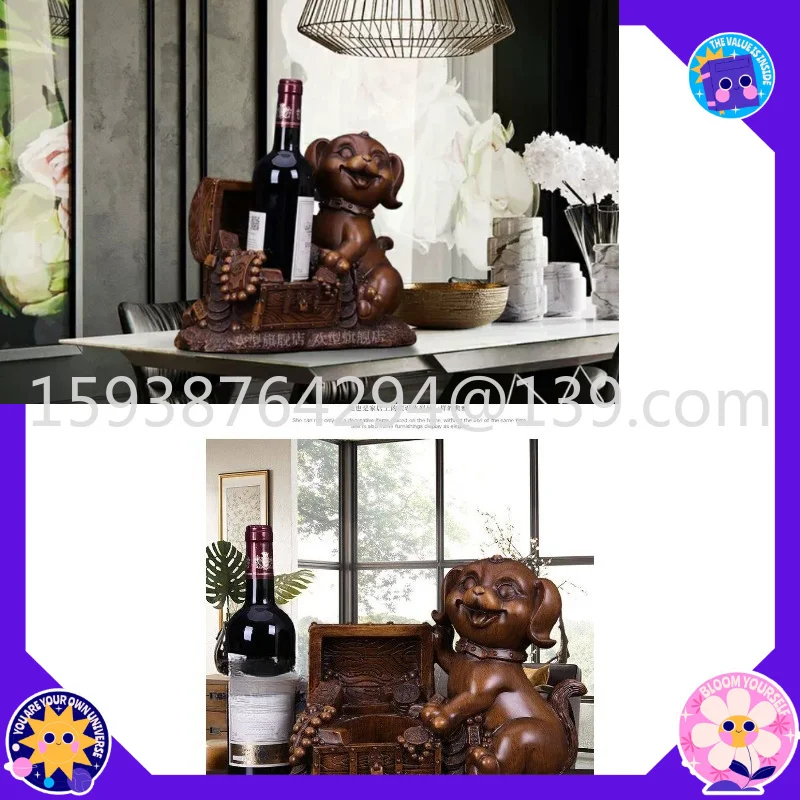 European wine rack ornament retro American creative home living room decoration dining room wine cabinet decoration
