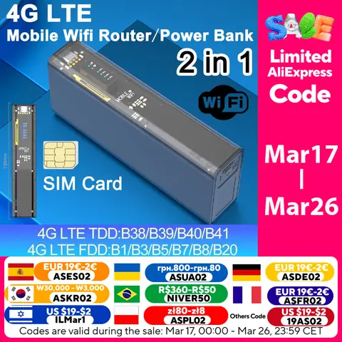4G Lte 모바일 라우터 무선 Wifi 휴대용 모뎀 미니 야외 핫스팟 포켓 Mifi 150mbps Sim 카드 슬롯 리피터 8000mah