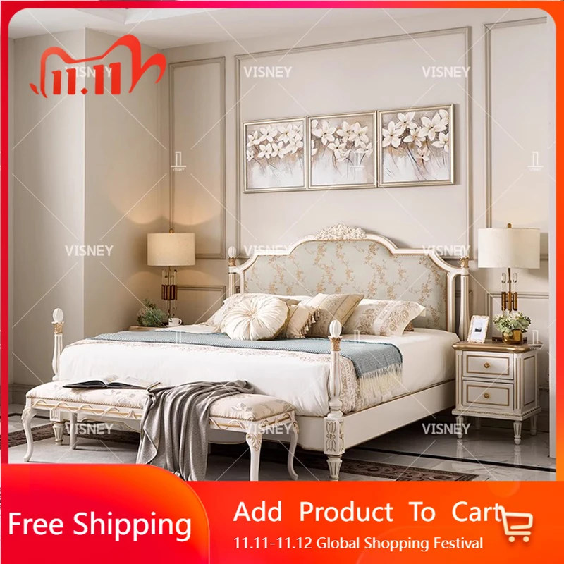 

European Wooden Massage Bed Design Modern Headboards Luxury Loft Frame Bed Double Sleeping Letto Matrimoniale Home Furniture