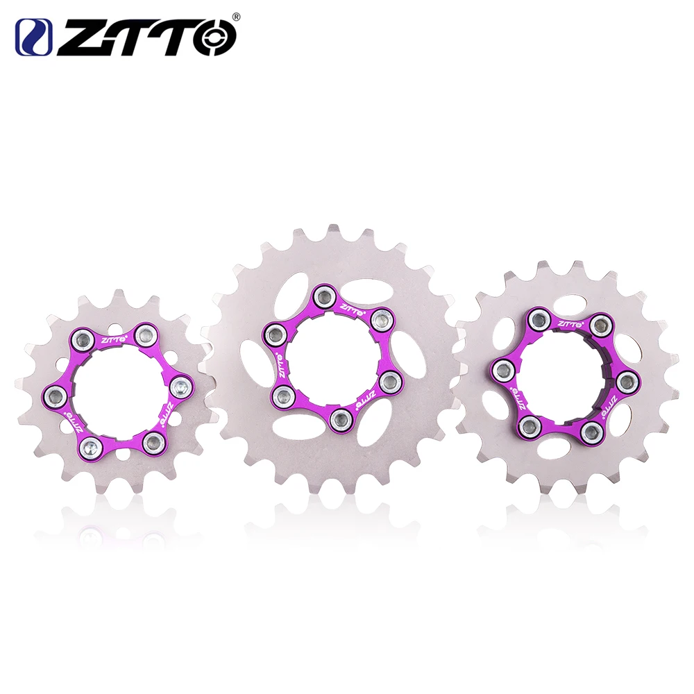 ZTTO 16T 17/18/19/20T 21T 22T 23T MTB Single Speed Cassette Cog 1 Speed Bicycle HG Freewheel Conversion Kit For 6 bolts disc Hub