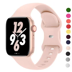 Correa de silicona para Apple Watch, pulsera deportiva de 44mm, 45mm, 40mm, 41mm, 38mm, 44mm, 45mm, iwatch series 8, 7, 6, 5, 4, 3, SE, 9, Ultra 2, 49mm