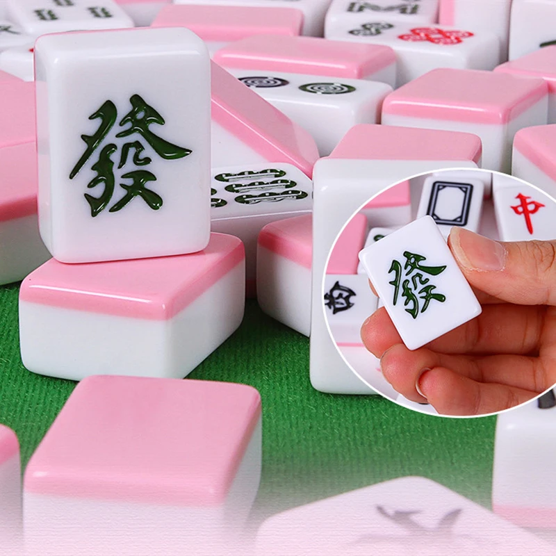 30mm mahjong 144 pçs viagem ao ar livre portátil mini mahjong dormitório estudante pequena mão esfregando doméstico médio jogo de mesa mj02