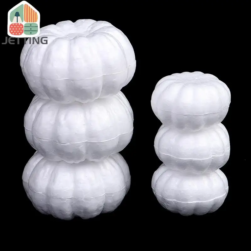 1PC White Foam Pumpkin Models Polystyrene Styrofoam Pumpkins Artificial Fruits DIY Handmade Craft Halloween Decor Gifts