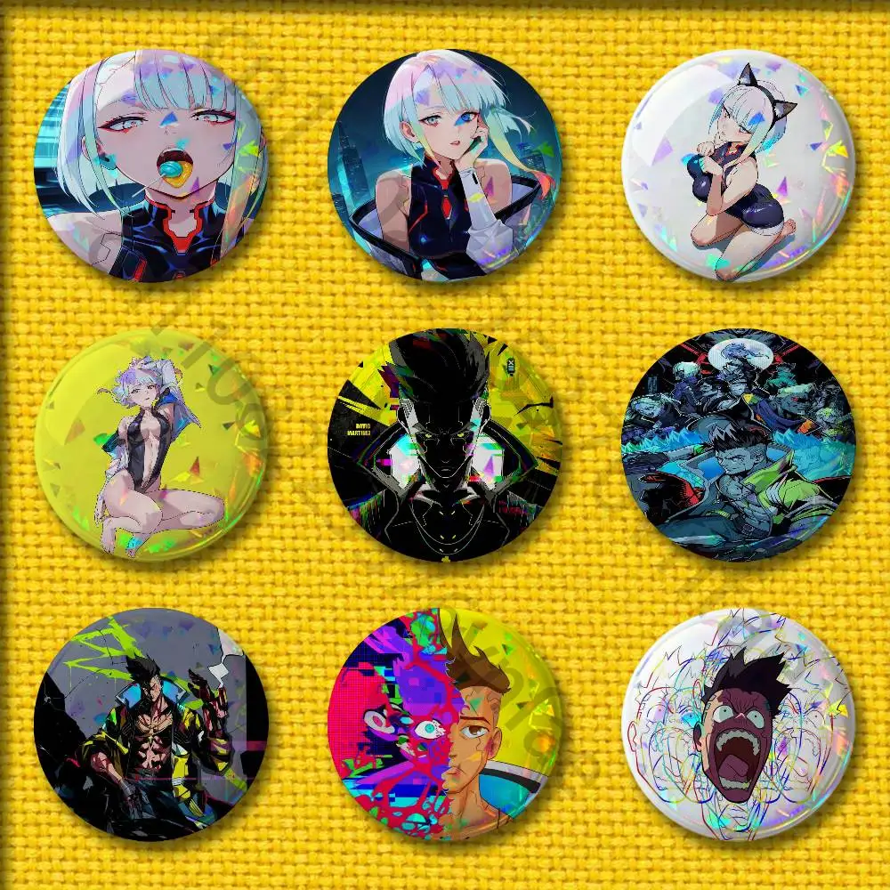 

C-CyberpunkS David Martinez Lucyna Kushinada Badges 75mm 25mm 44mm 32mm 58mm Round Pin Brooch Souvenir Cosplay Gift Accessories