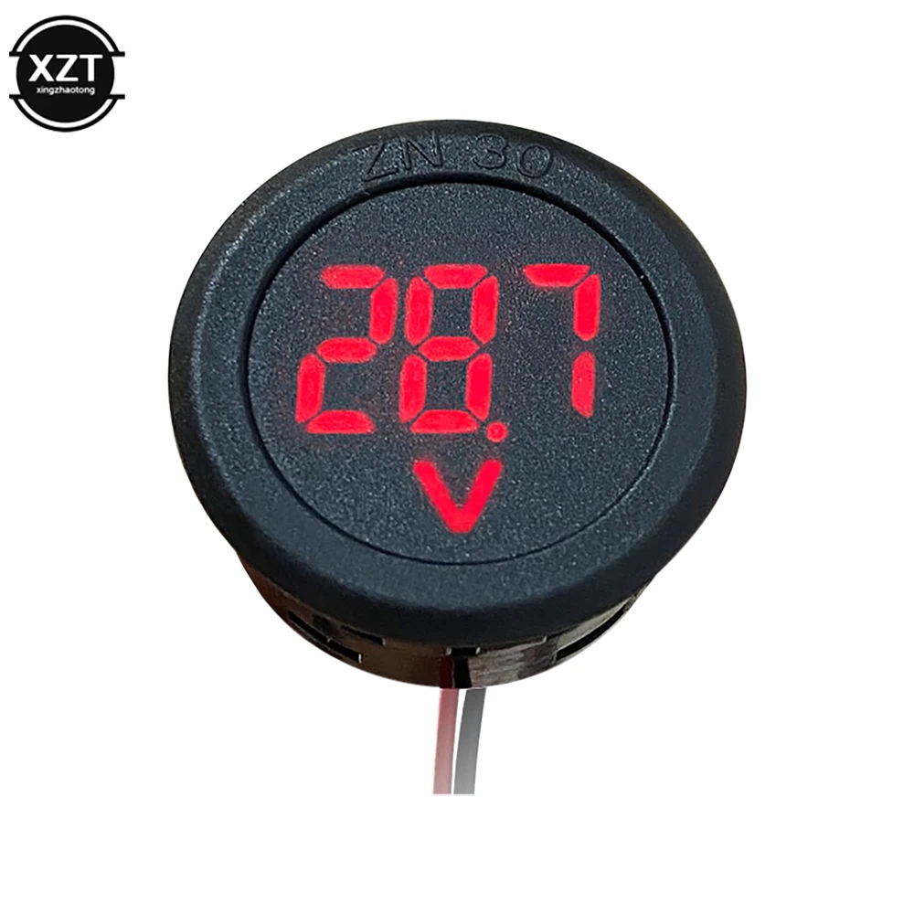 DC4-100V Digital Voltmeter LED Digital Display Circular Voltmeter Car Voltage Current Meter Volt Detector Tester Monitor Panel