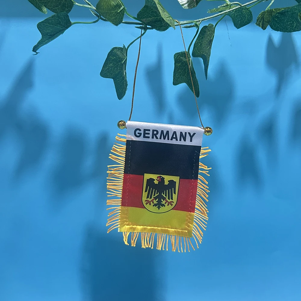 (SKY FLAG)Germany Car Window flag 8*12cm Polyester double side printed Germany Emblem Hanging pennant Flags Germany Mini flag