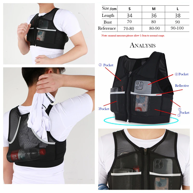 Mochila para correr de campo traviesa, bolsa para teléfono, multifuncional, ultraligera, para botella de agua, bolso de hombro para deportes al aire