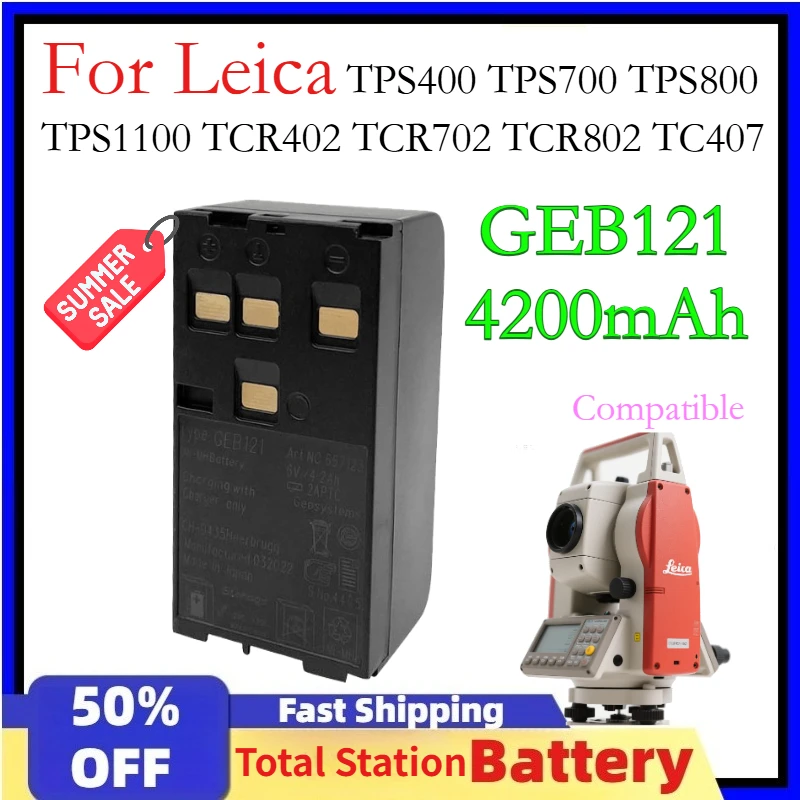 

For Leica Total Station GEB121 4200mAh, Lithium-ion battery for Leica TPS400 TPS700 TPS800 TPS1100 TCR402 TCR702 TCR802 TC407