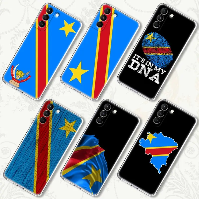 Democratic Republic Congo Flag Funda For Samsung S24 S23 S22 Ultra Case For Galaxy S21 S20 FE Cases S24 S23 Plus S10 Clear Cover